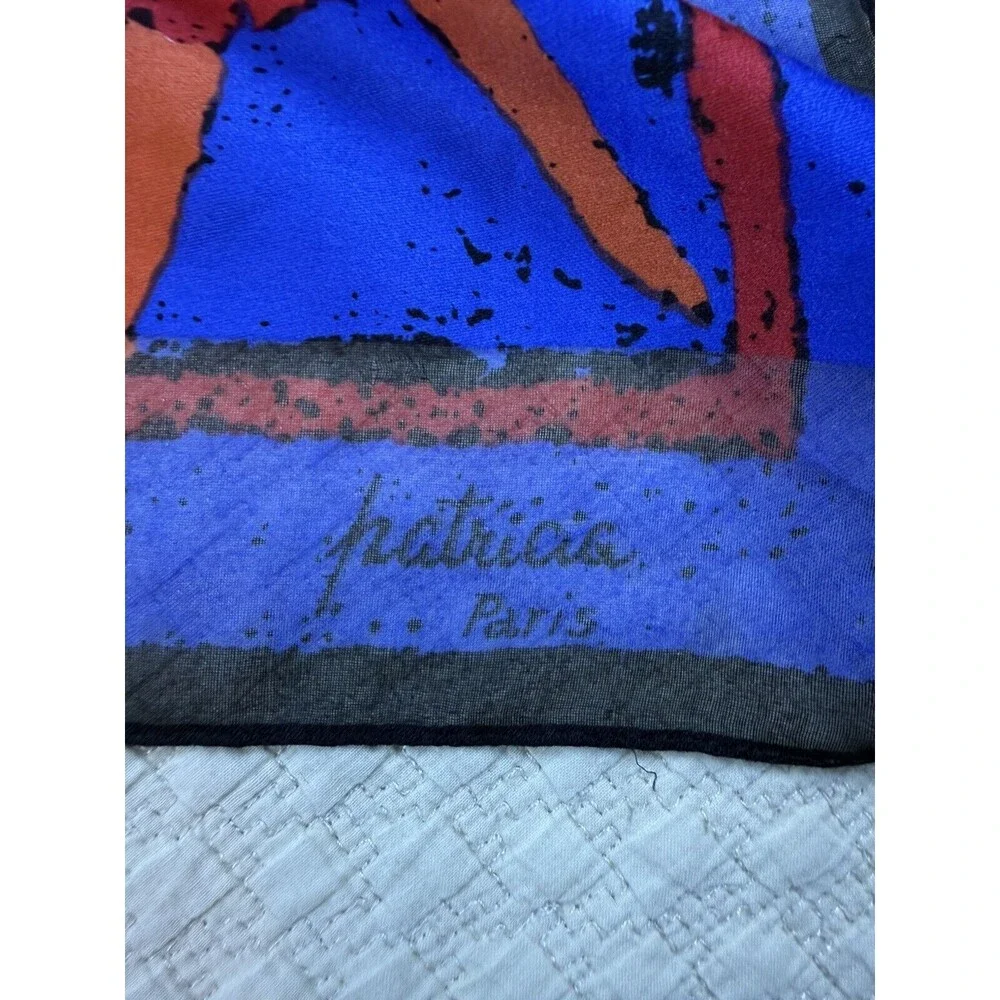 Patricia Paris SCARF Vintage‎ Painting Square Wrap Ancient Greek Fresco 34